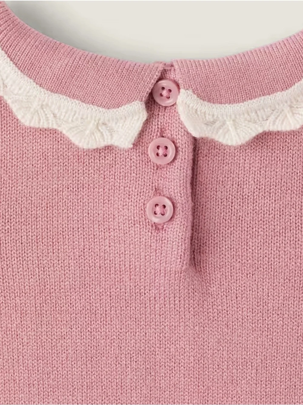 Gymboree Pink Sweater with Cream Peter Pan Collar